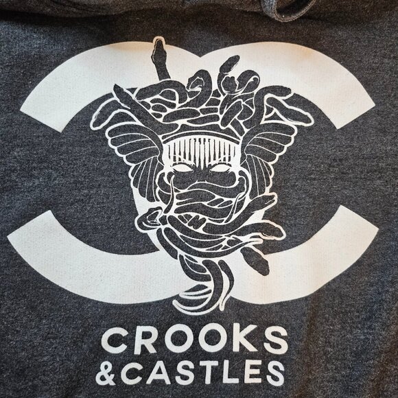 Crooks & Castles Unisex Gray Pullover Hoodie - Size M - Picture 7 of 8